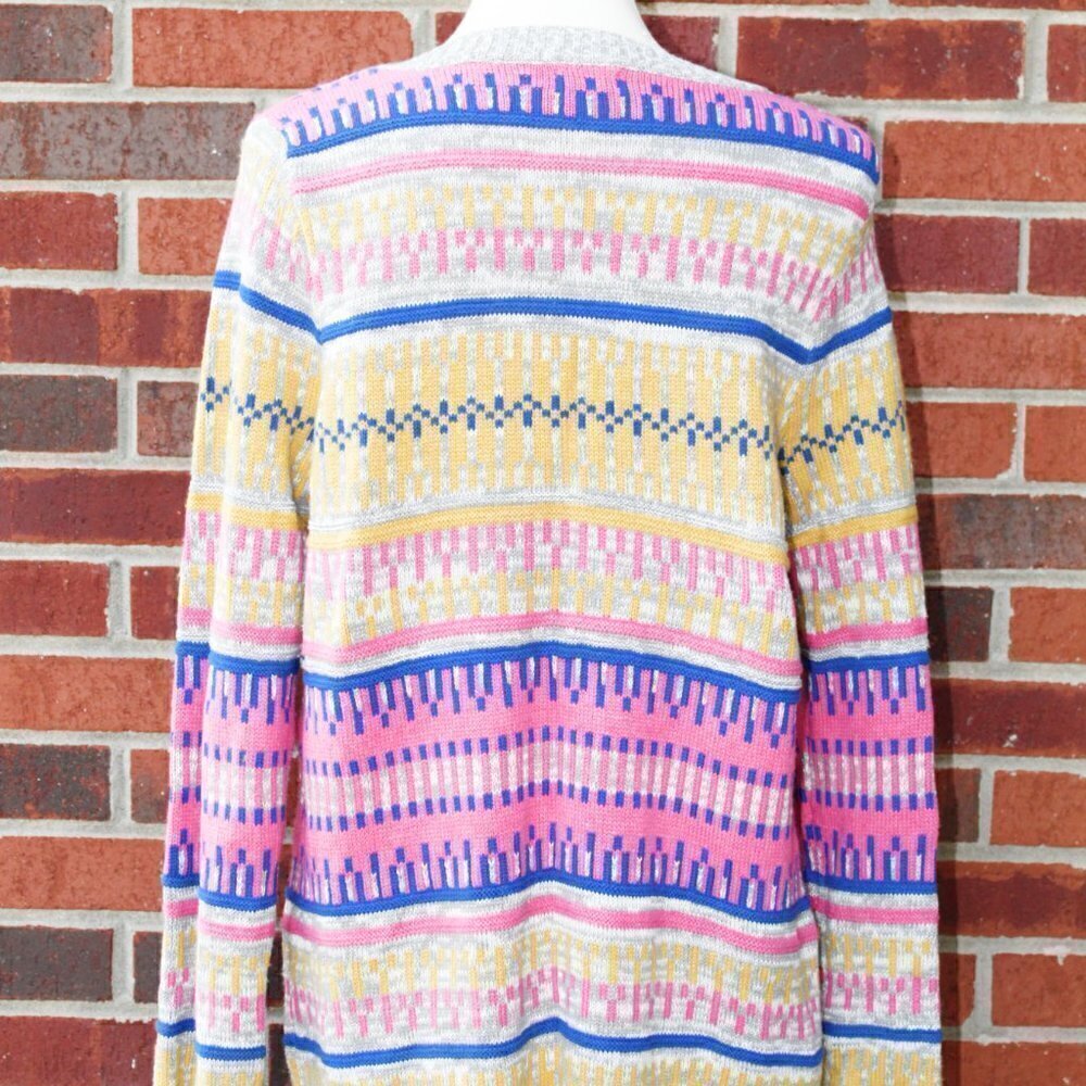 Mossimo Multi Color Fun Loose Sweater Gray Pink Blue Yellow X-Large Sweater - Picture 6 of 8